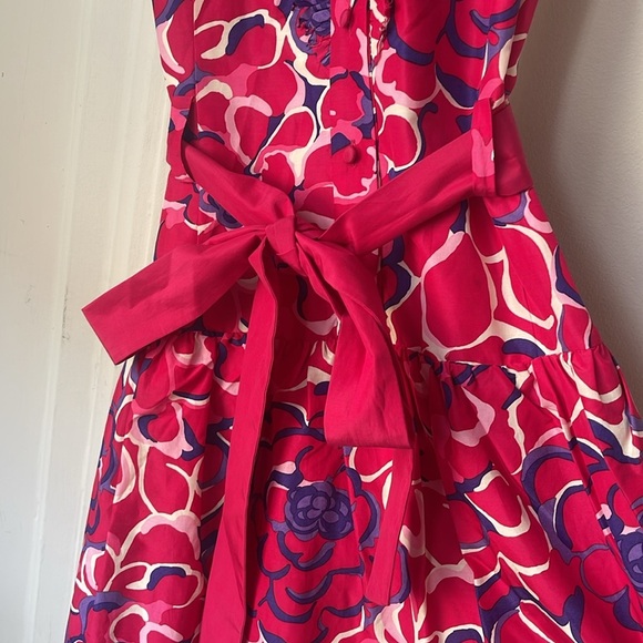 Lilly Pulitzer Floral Silk Dropwaist Dress Gown - Picture 7 of 7